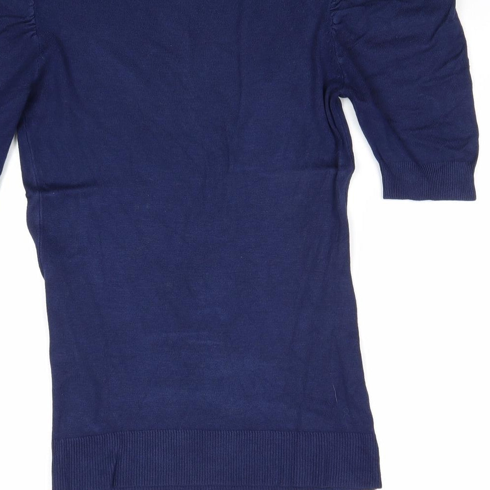 Atmosphere Womens Blue Round Neck Viscose Pullover Jumper Size 12