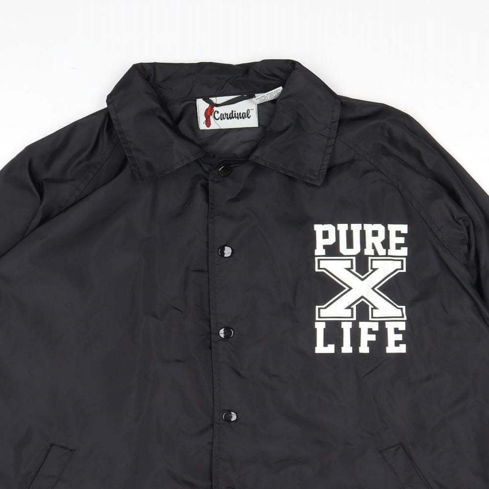 Cardinal Mens Black Jacket Size M Snap
