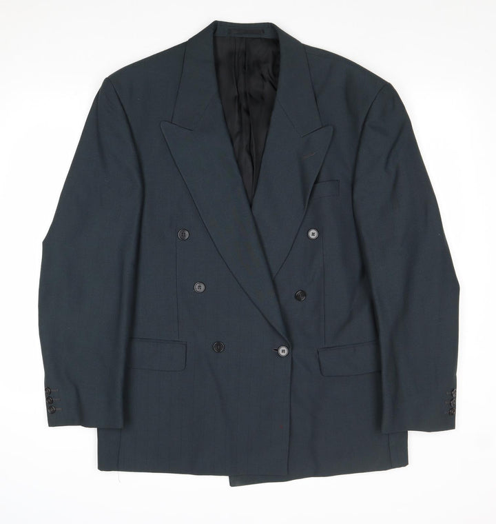 Burton Mens Blue Polyester Jacket Suit Jacket Size 42 Regular