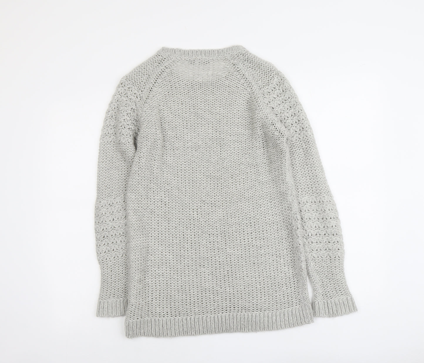 Dorothy Perkins Womens Grey Round Neck Acrylic Pullover Jumper Size 12
