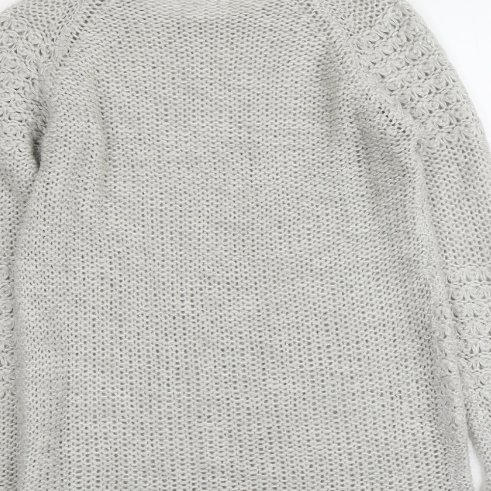 Dorothy Perkins Womens Grey Round Neck Acrylic Pullover Jumper Size 12