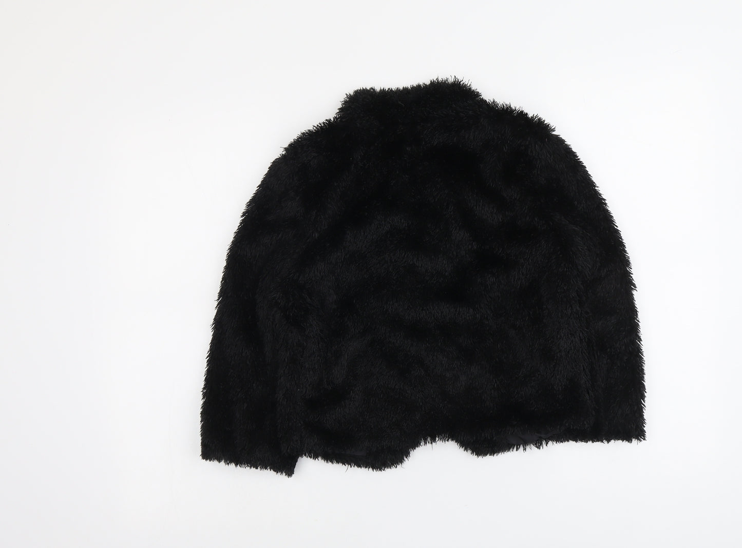 NEXT Womens Black Jacket Size 10 Hook & Eye - Faux Fur