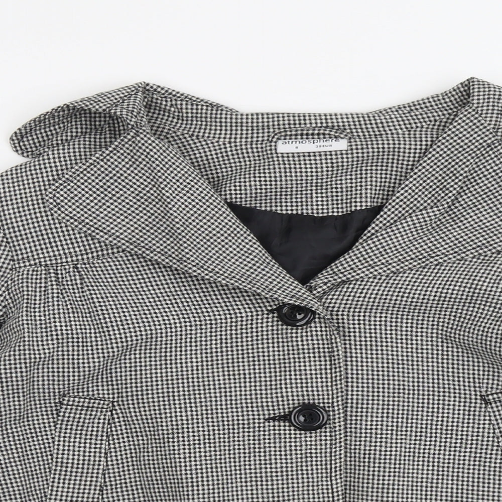Atmosphere Womens Black Geometric Jacket Size 8 Button