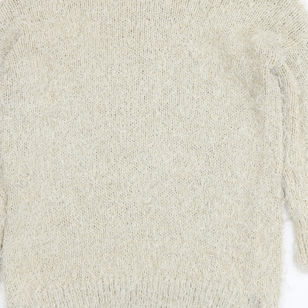 NEXT Womens Beige Round Neck Polyester Pullover Jumper Size S