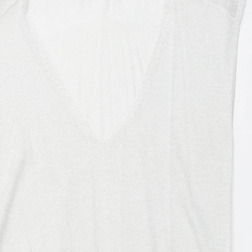 NEXT Womens Grey V-Neck Viscose Pullover Jumper Size 8