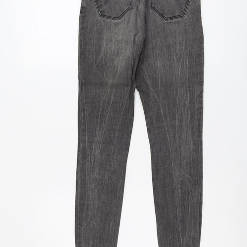 Denim & Co. Womens Grey Cotton Skinny Jeans Size 8 L25 in Regular Button