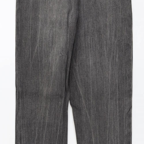 Denim & Co. Womens Grey Cotton Skinny Jeans Size 8 L25 in Regular Button