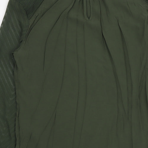 .Object Womens Green Viscose Basic Blouse Size 10 Round Neck