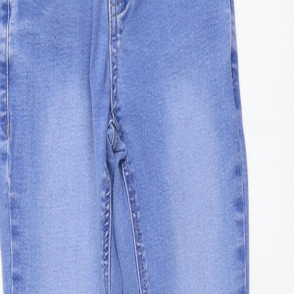 New Look Girls Blue Cotton Skinny Jeans Size 10 Years Regular Button