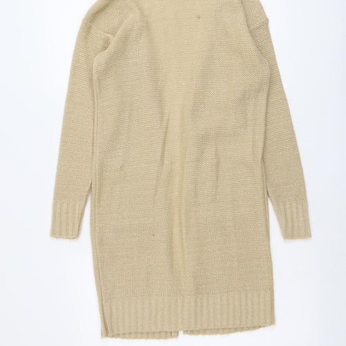 Boohoo Womens Beige V-Neck Acrylic Cardigan Jumper Size S