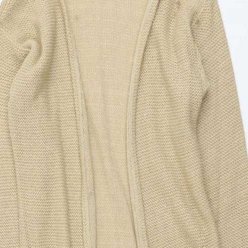 Boohoo Womens Beige V-Neck Acrylic Cardigan Jumper Size S