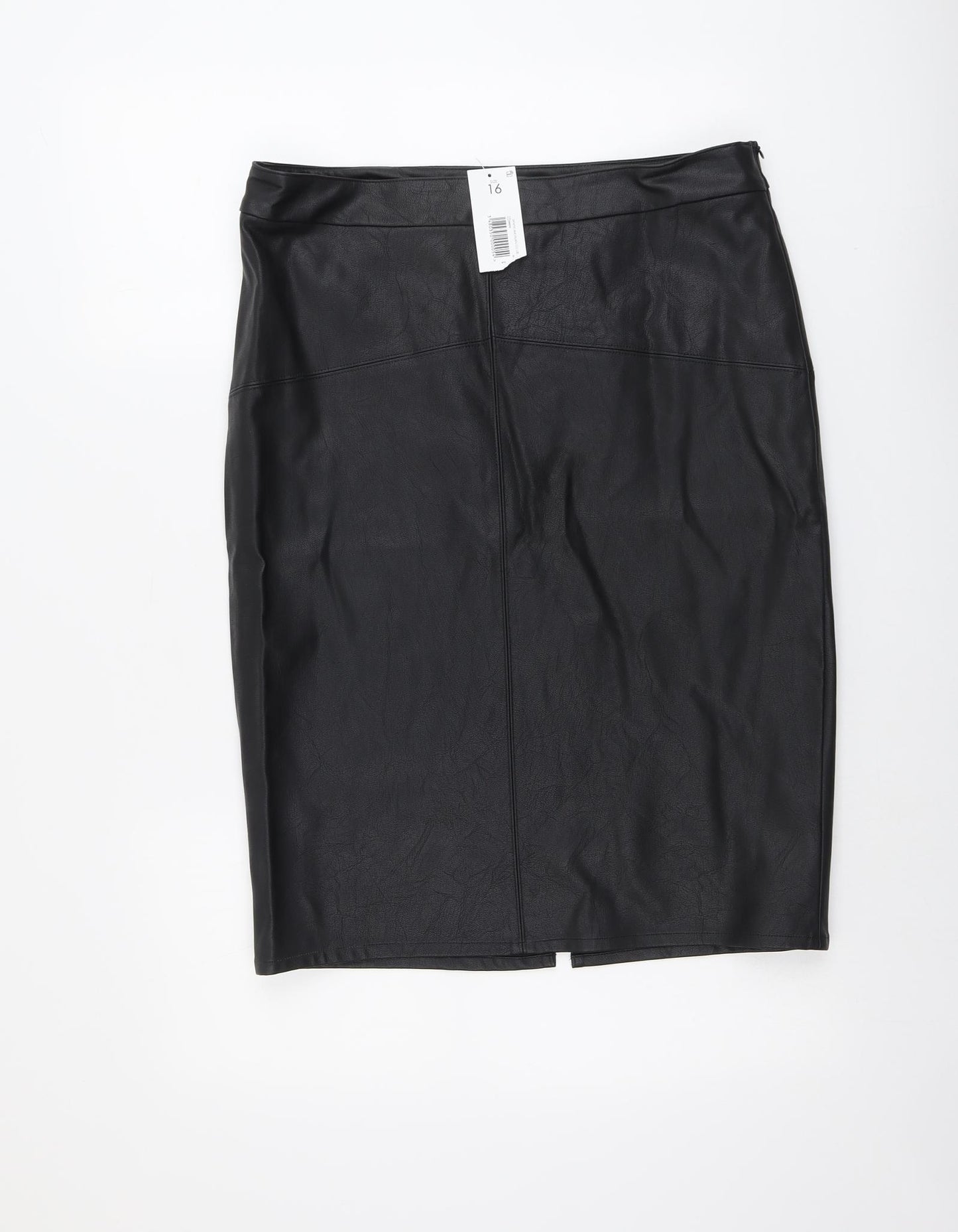 Papaya Womens Black Polyester A-Line Skirt Size 16 Zip