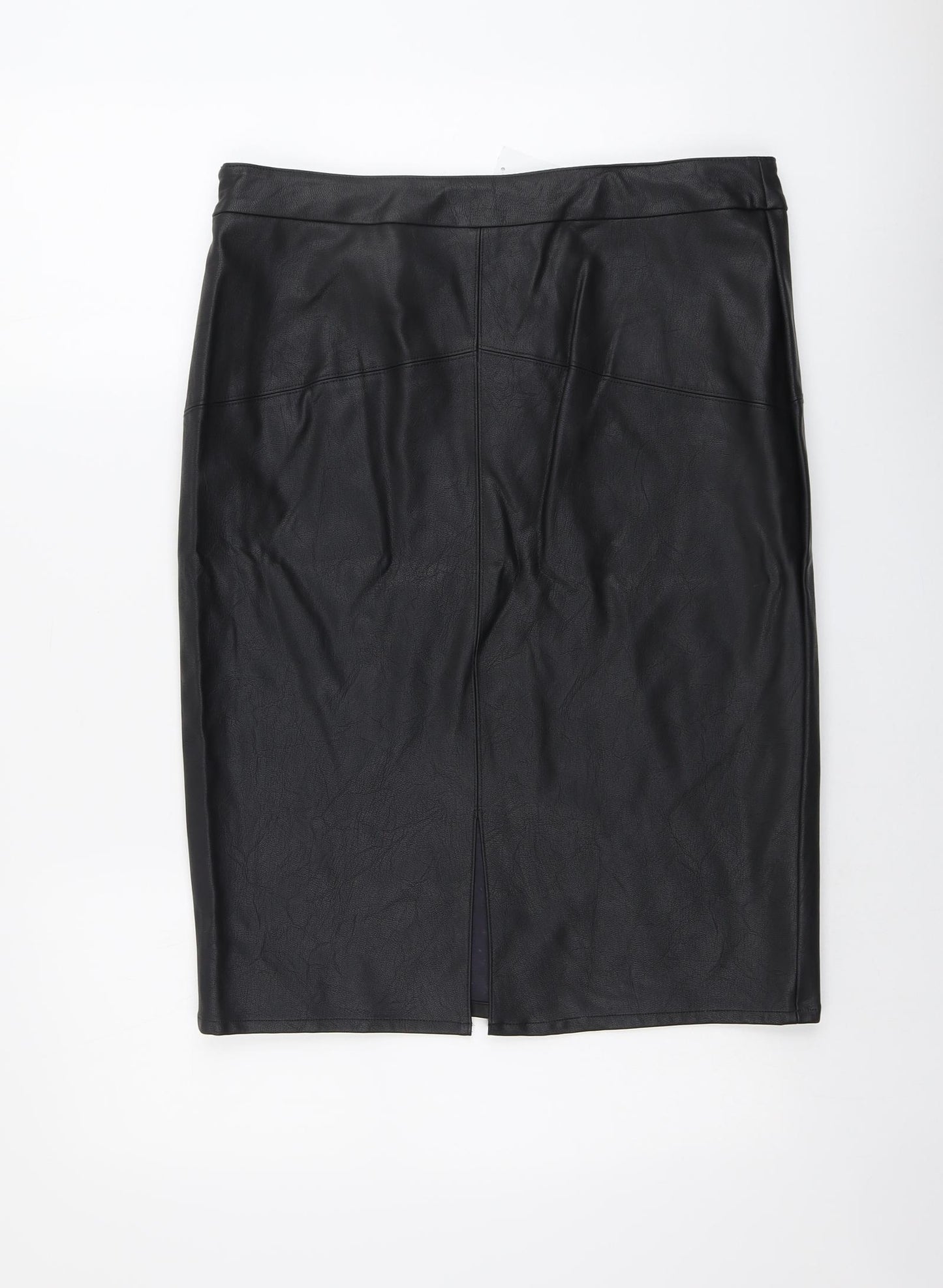 Papaya Womens Black Polyester A-Line Skirt Size 16 Zip