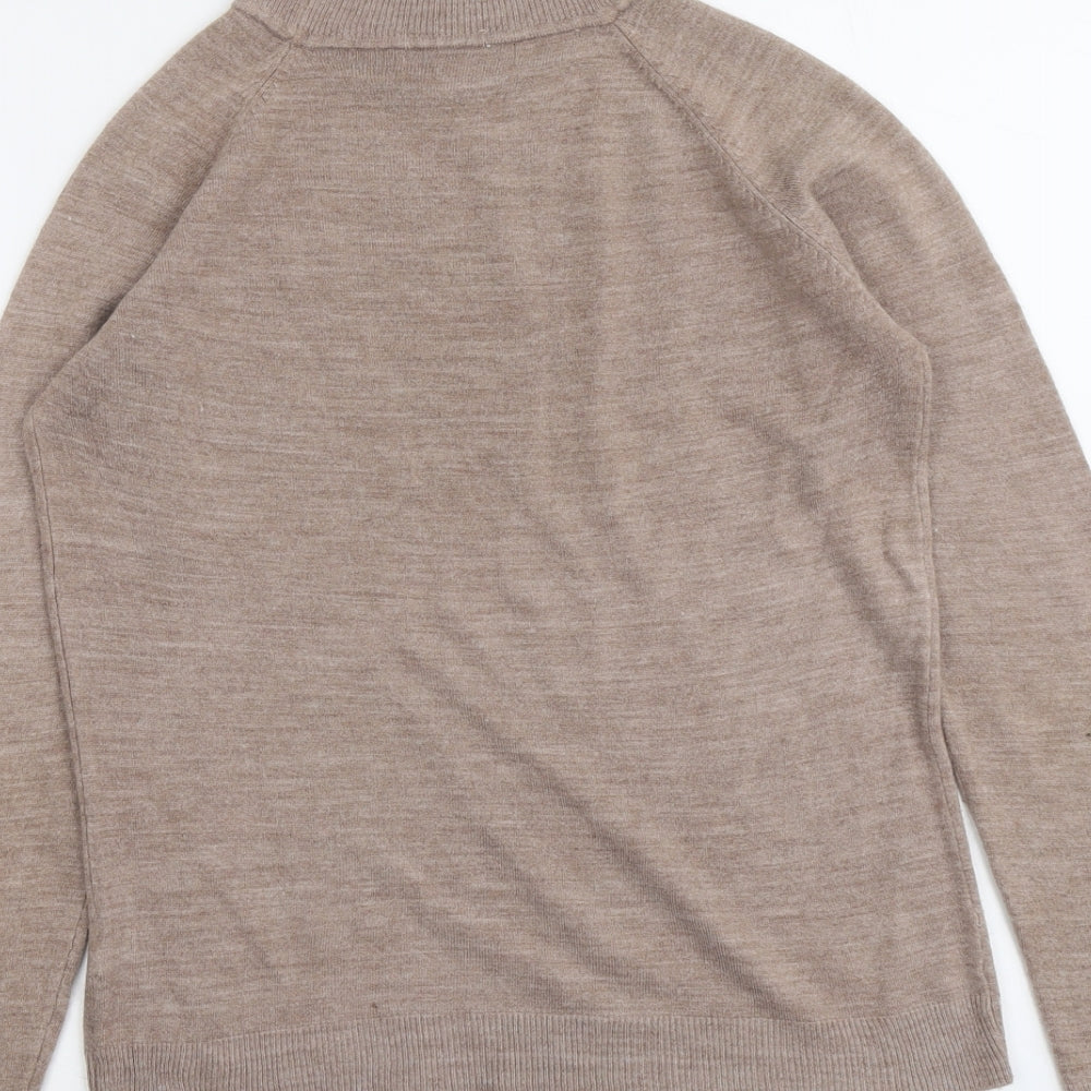 Atmosphere Womens Beige Round Neck Acrylic Pullover Jumper Size 12