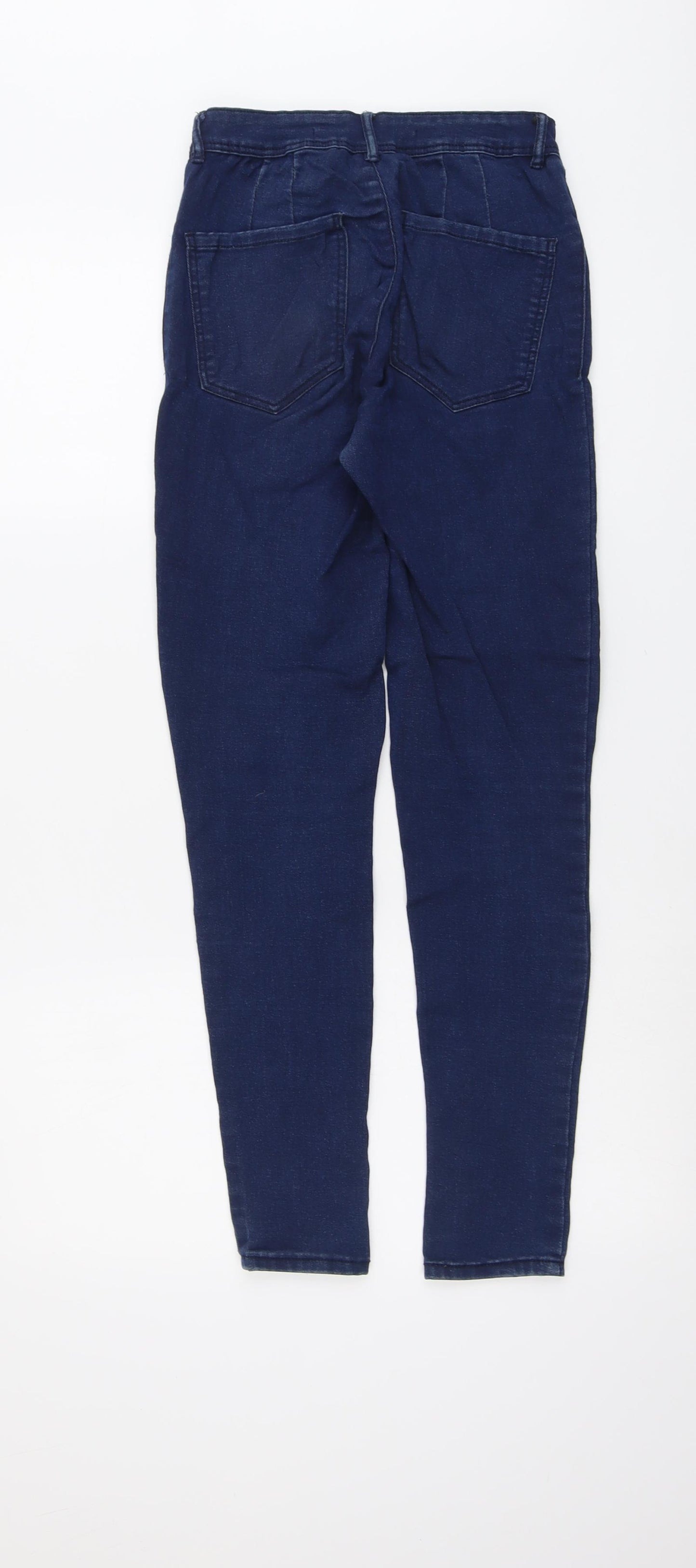 Zara Womens Blue Cotton Skinny Jeans Size 8 L28 in Regular Button