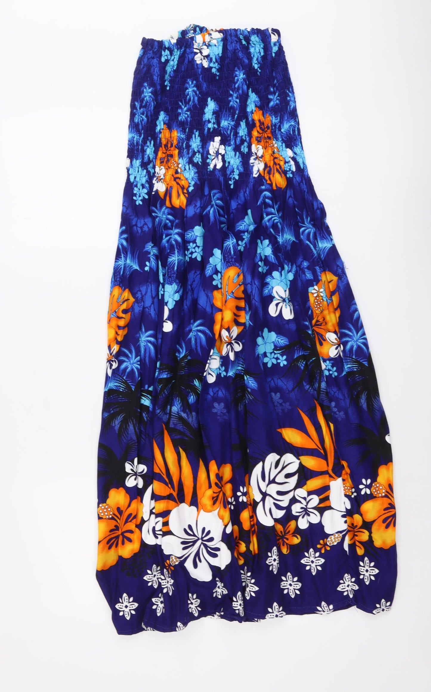 Sheba Womens Blue Geometric Polyester A-Line Size M Off the Shoulder Pullover