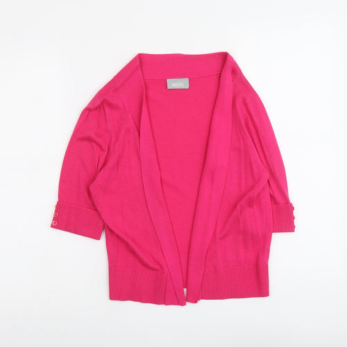 Wallis Womens Pink V-Neck Viscose Cardigan Jumper Size S