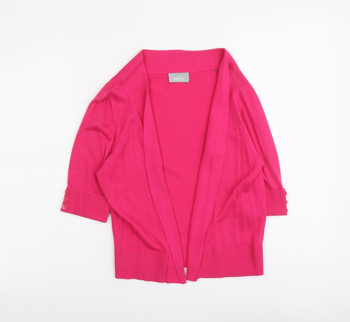 Wallis Womens Pink V-Neck Viscose Cardigan Jumper Size S