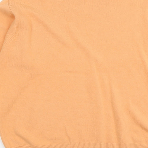 Belle Womens Orange Round Neck Acrylic Pullover Jumper Size L