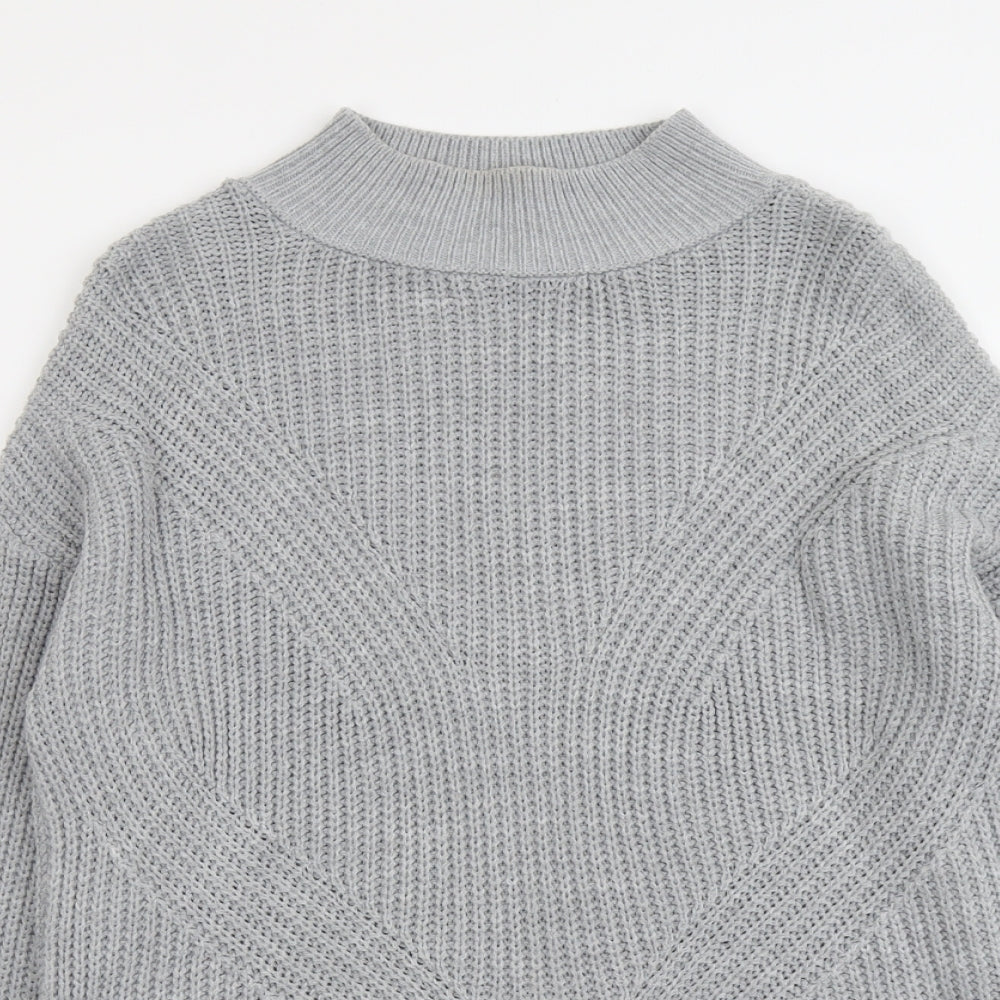 Primark Womens Grey Round Neck Acrylic Pullover Jumper Size S