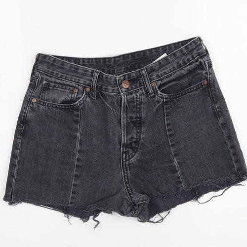 H&M Womens Grey Cotton Cut-Off Shorts Size 28 in L3 in Regular Button