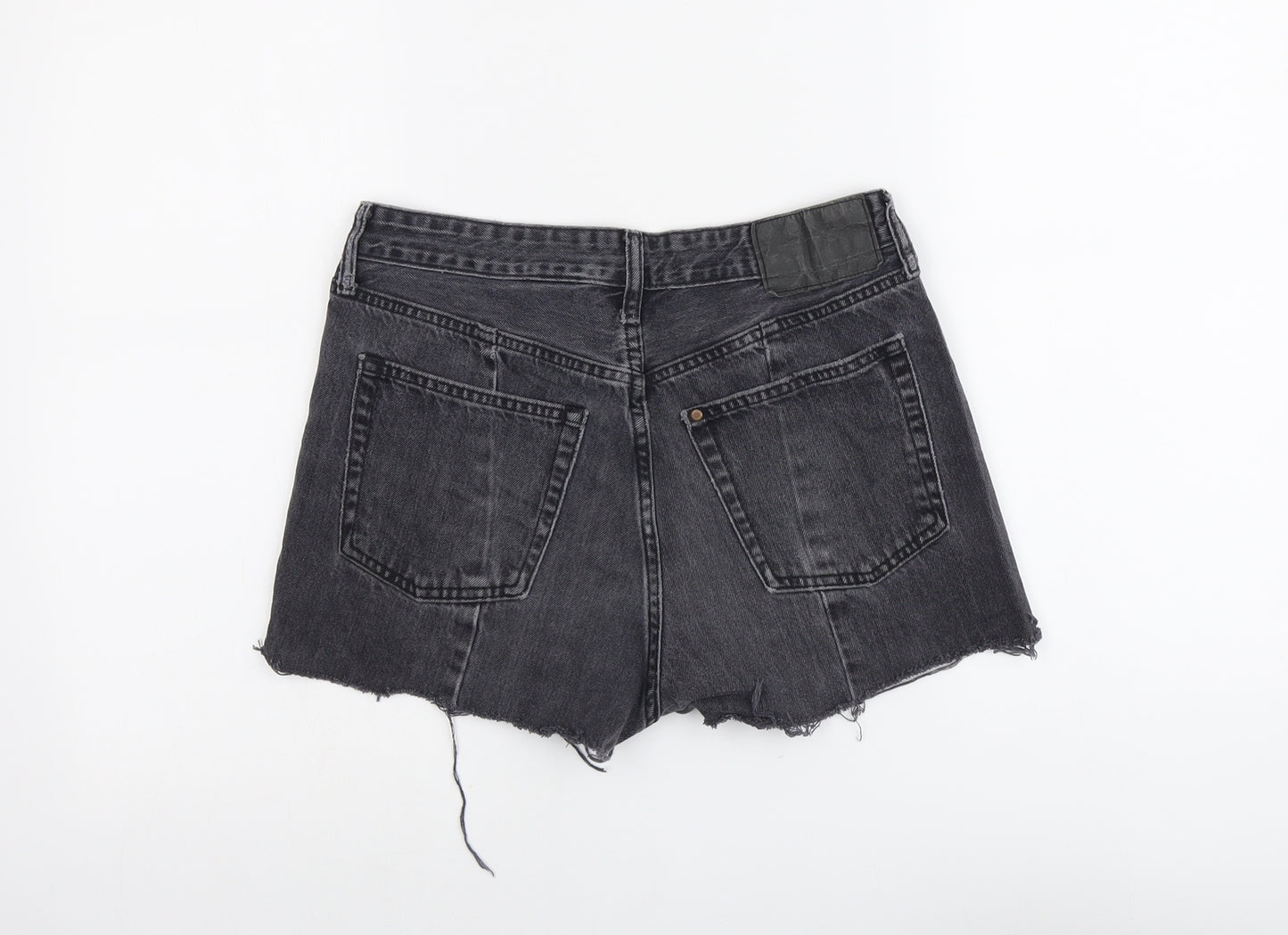 H&M Womens Grey Cotton Cut-Off Shorts Size 28 in L3 in Regular Button