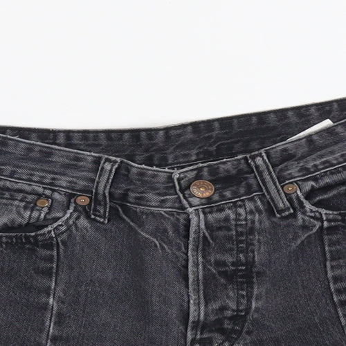 H&M Womens Grey Cotton Cut-Off Shorts Size 28 in L3 in Regular Button
