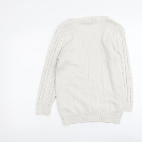 H&M Womens Grey Scoop Neck Polyamide Pullover Jumper Size S