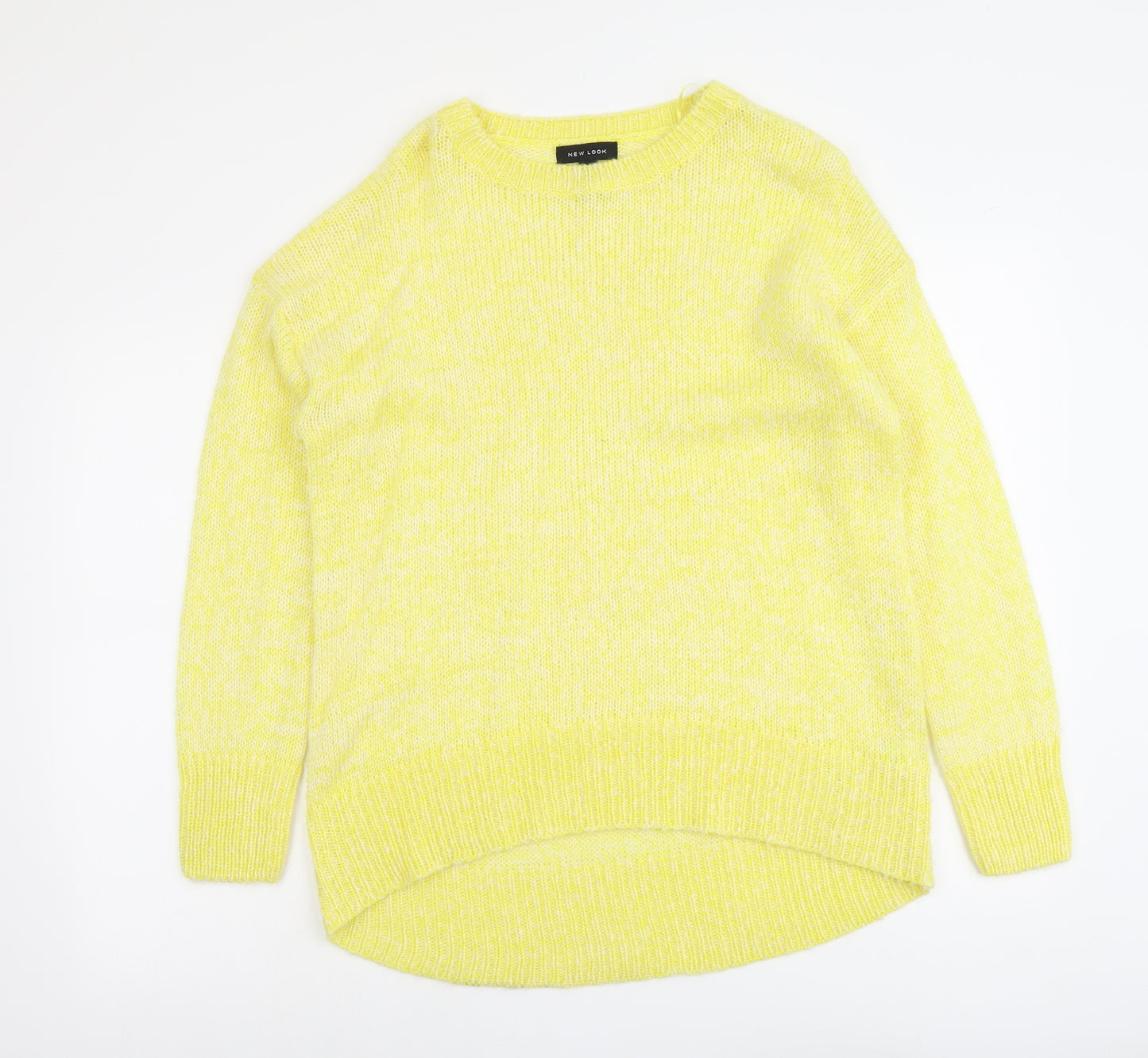 New Look Womens Yellow Round Neck Acrylic Pullover Jumper Size M