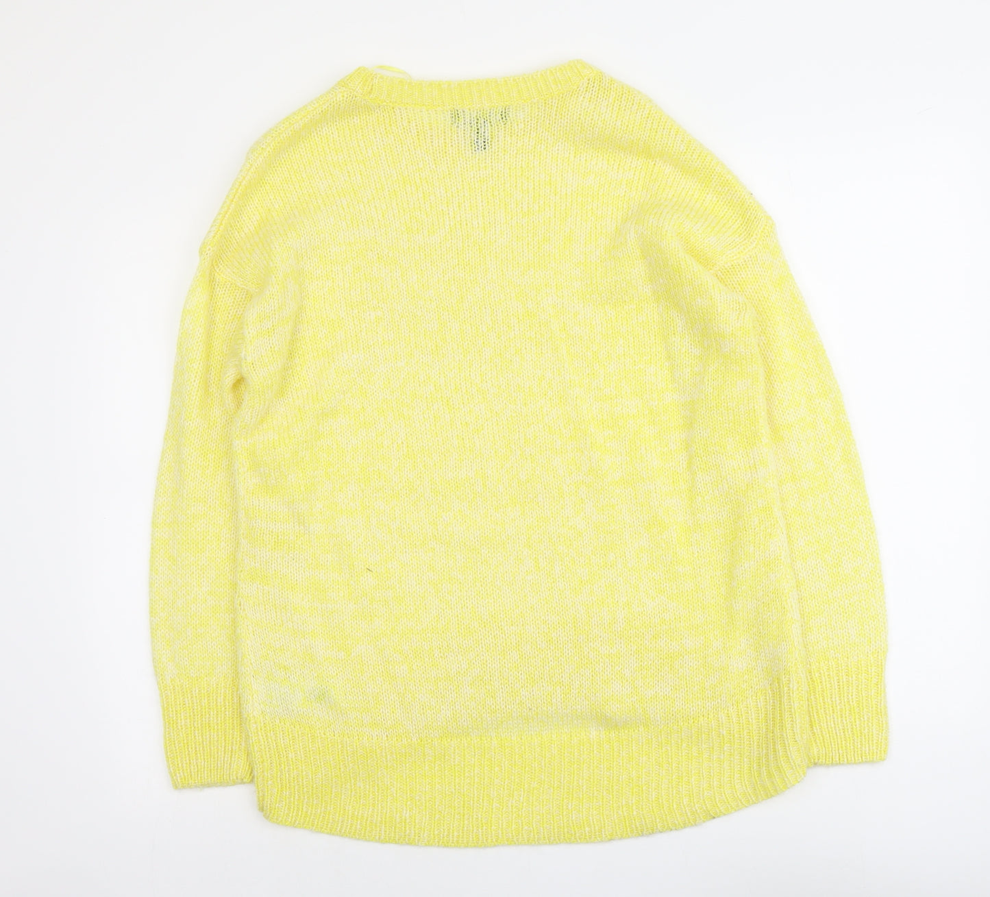 New Look Womens Yellow Round Neck Acrylic Pullover Jumper Size M