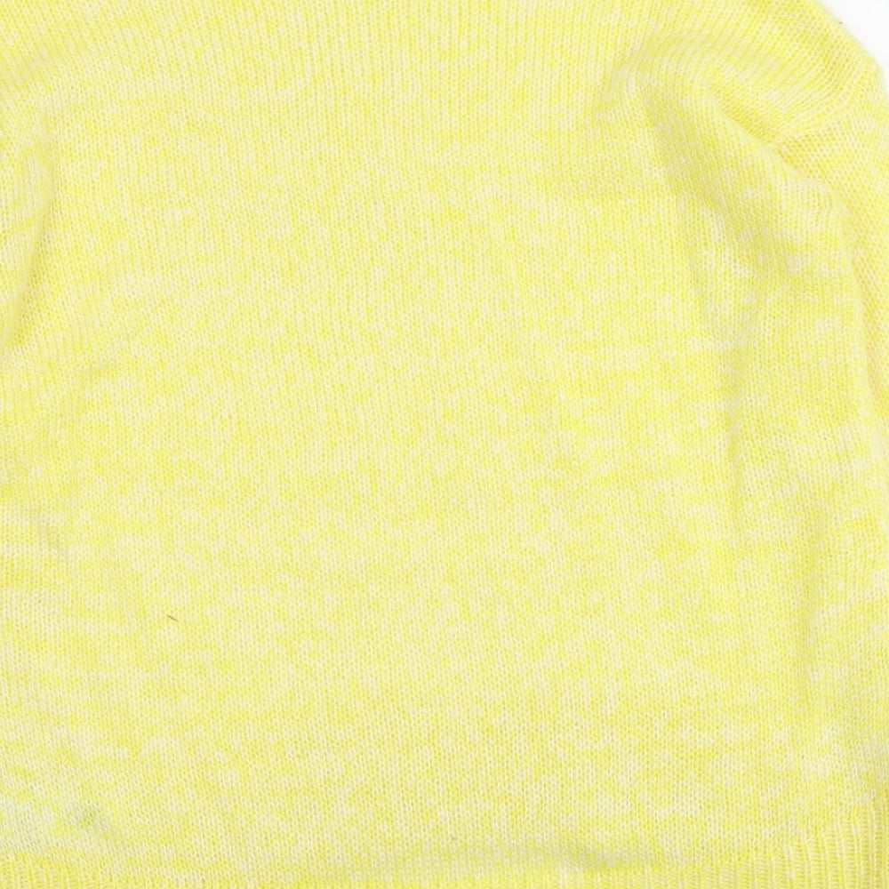 New Look Womens Yellow Round Neck Acrylic Pullover Jumper Size M
