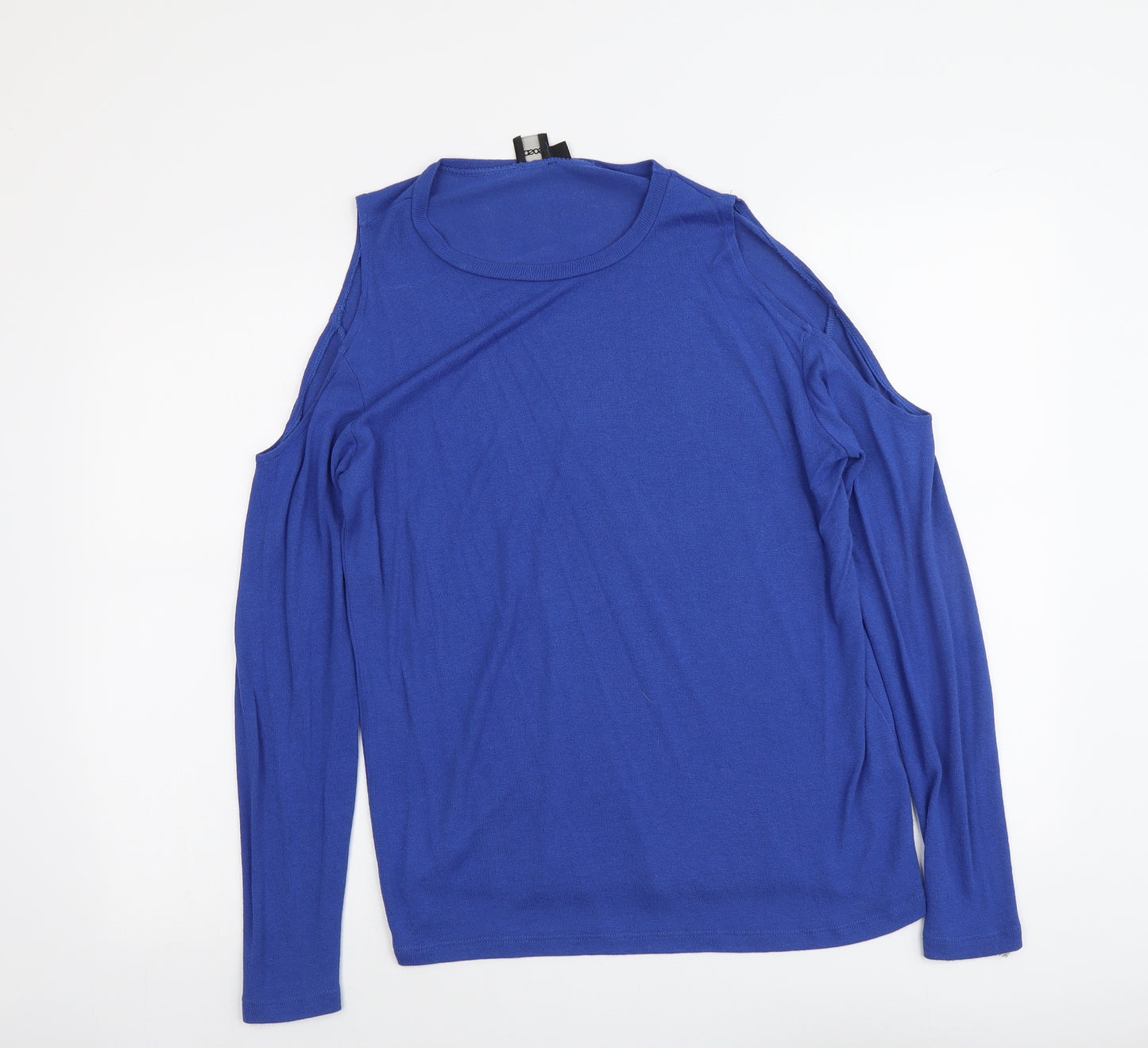ASOS Womens Blue Round Neck Viscose Pullover Jumper Size 12 - Cold Shoulder