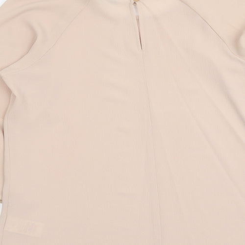 Peacocks Womens Pink Polyester Basic Blouse Size 8 Round Neck