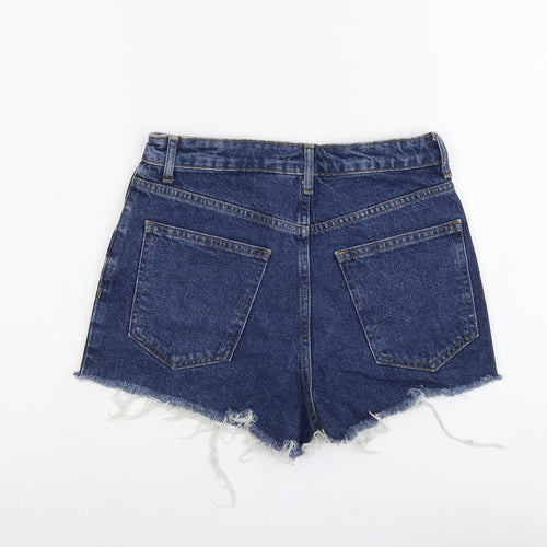 FOREVER 21 Womens Blue Cotton Hot Pants Shorts Size 24 in L3 in Regular Button