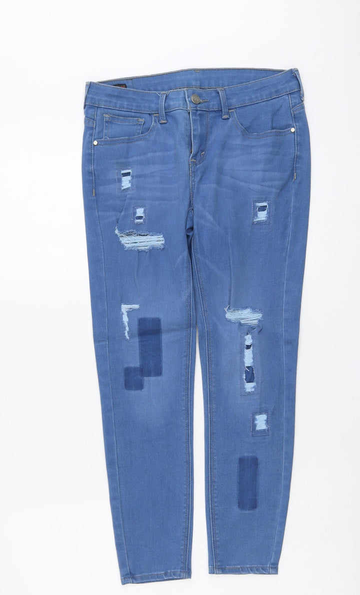 RRJ Womens Blue Cotton Straight Jeans Size 27 in L24 in Regular Button