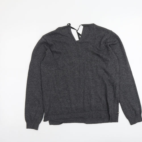 Papaya Womens Grey Round Neck Polyester Pullover Jumper Size 12
