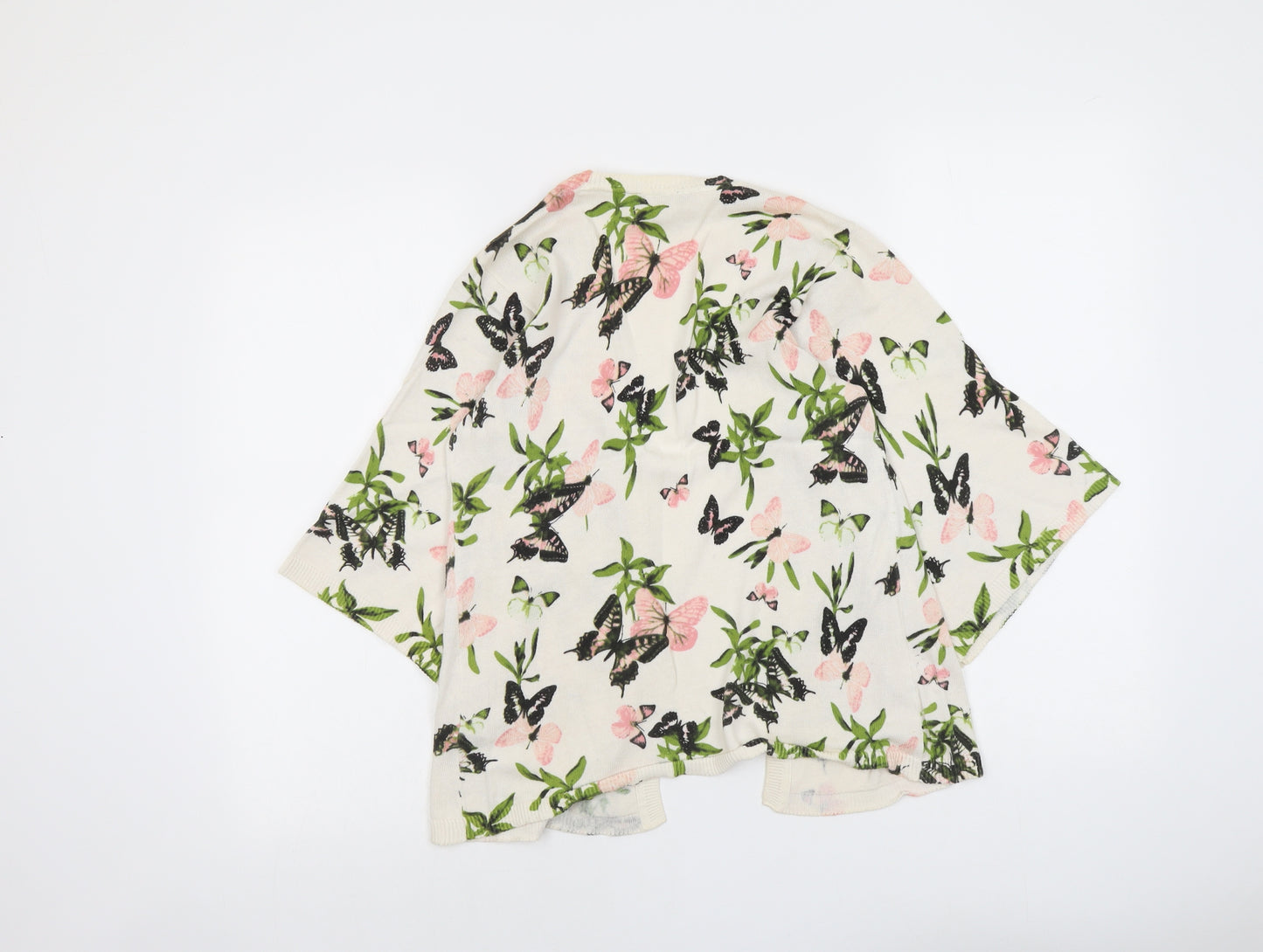 Dorothy Perkins Womens Pink V-Neck Floral Cotton Cardigan Jumper Size 8