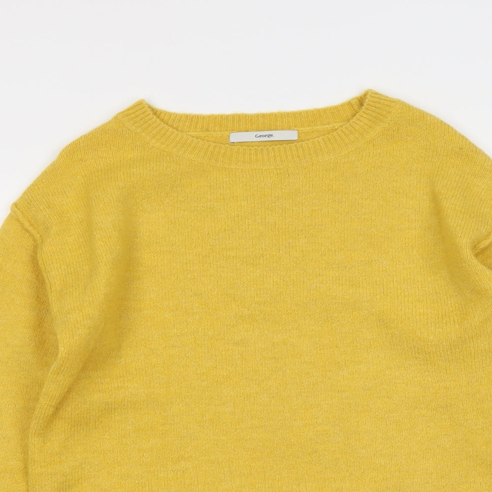 George Womens Yellow Roll Neck Acrylic Pullover Jumper Size XS