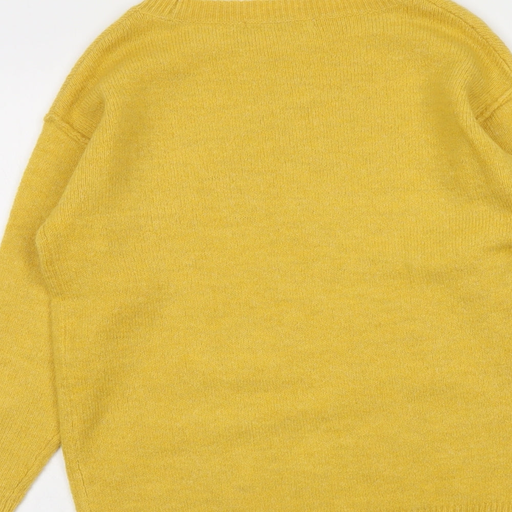 George Womens Yellow Roll Neck Acrylic Pullover Jumper Size XS