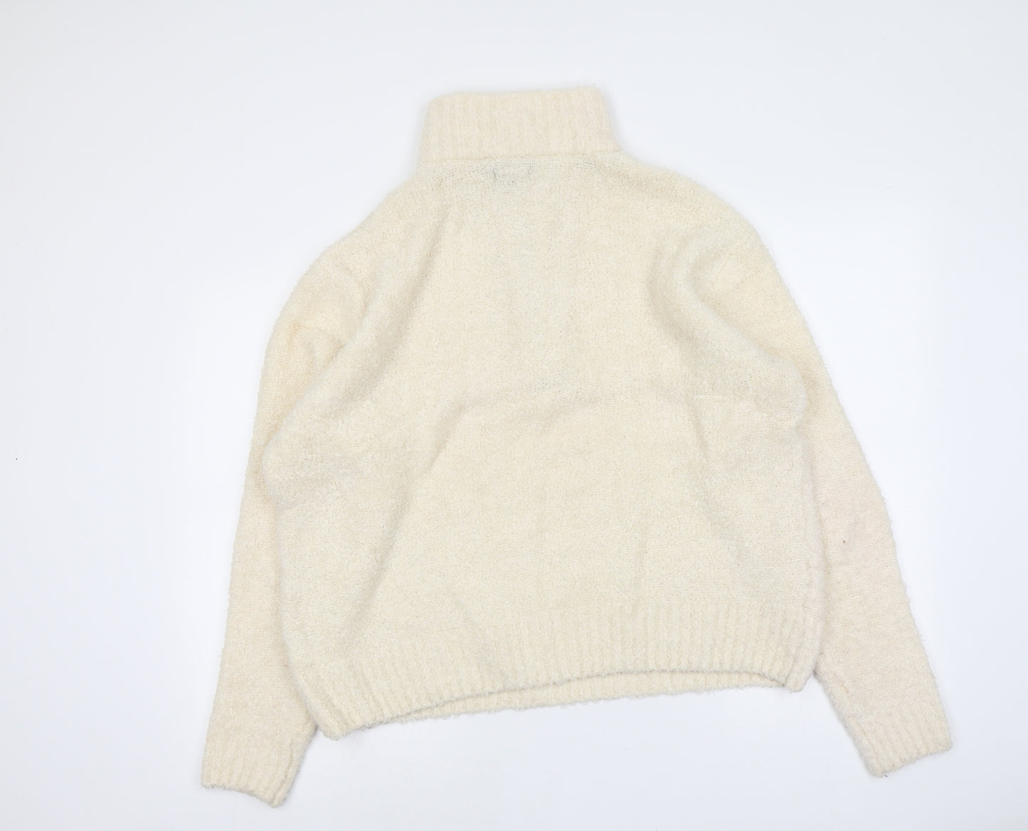 Primark Womens Ivory Mock Neck Acrylic Pullover Jumper Size XL