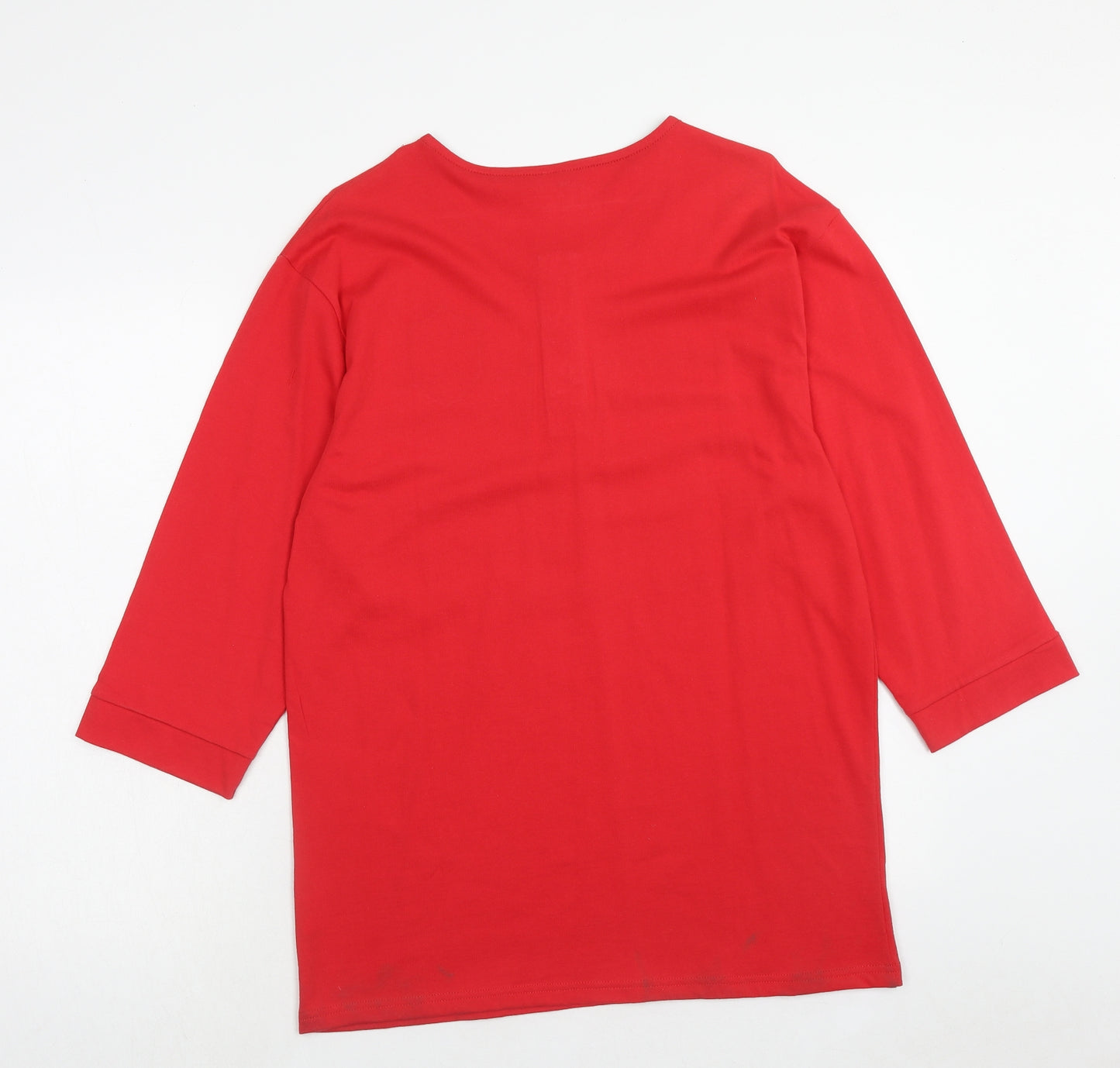 Cardiff City Mens Red Cotton T-Shirt Size L Round Neck