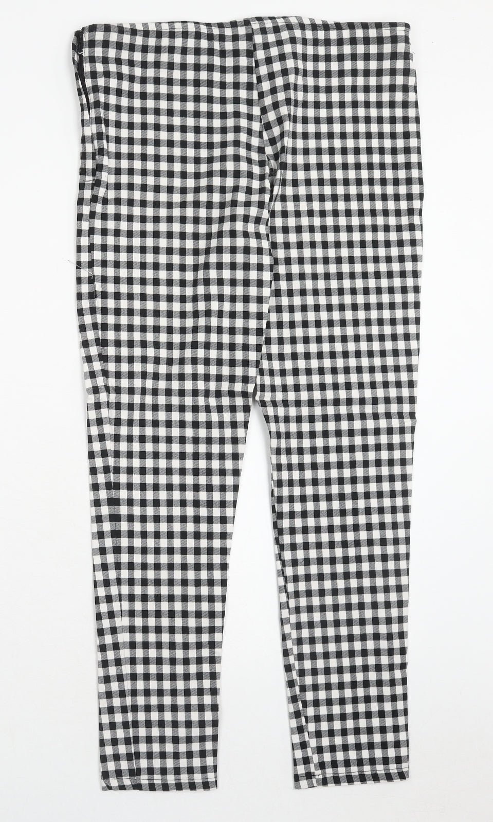 Atmosphere Womens Black Check Viscose Trousers Size 14 Regular Zip