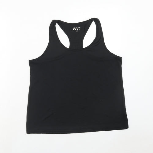 Matalan Womens Black Polyester Basic Tank Size M Round Neck Pullover