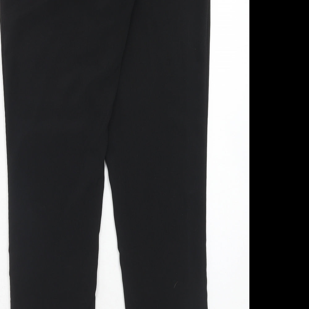 Zara Womens Black Polyester Jogger Trousers Size 10 Regular Drawstring