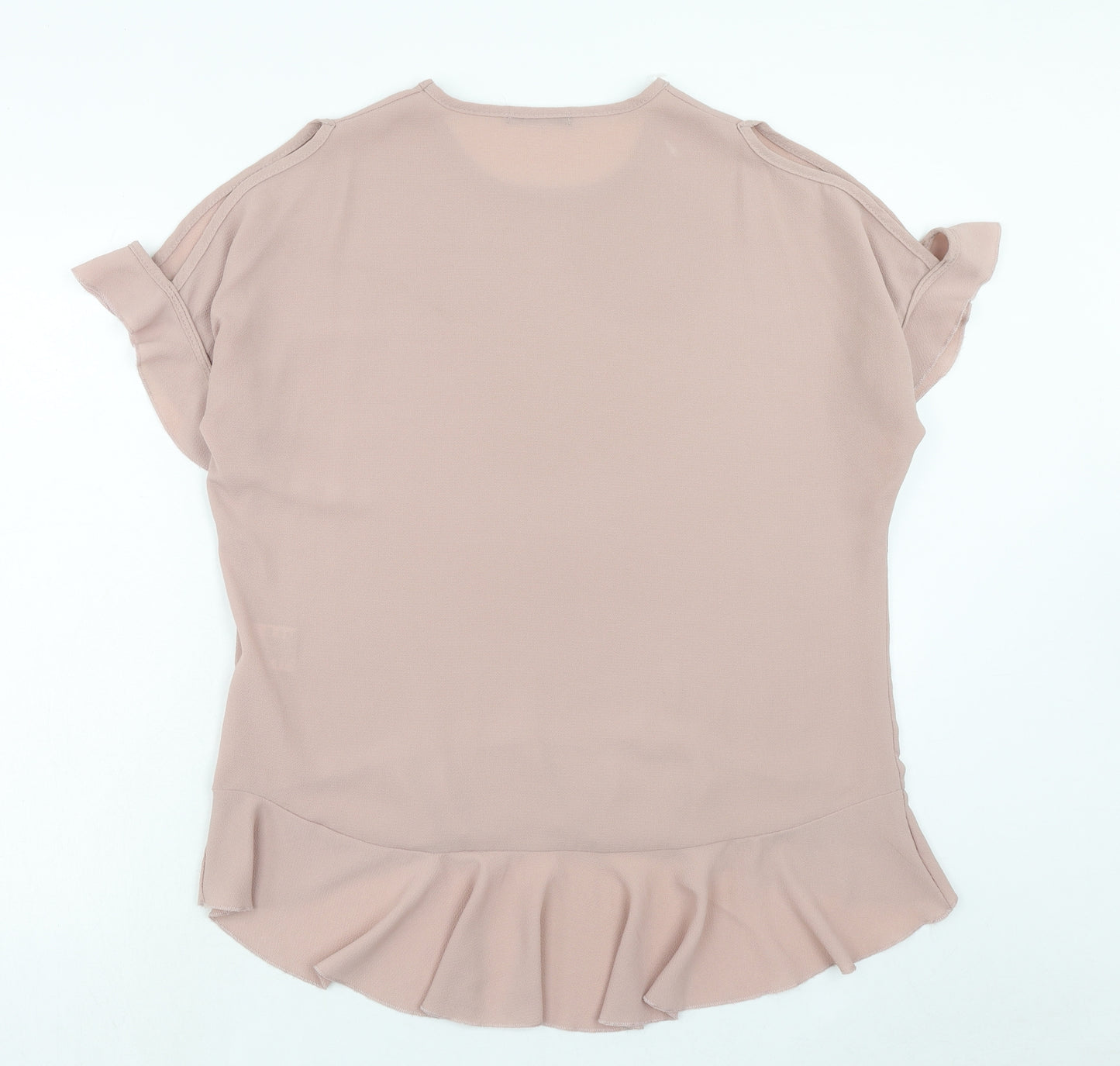 Quiz Womens Pink Polyester Basic Blouse Size 16 Round Neck