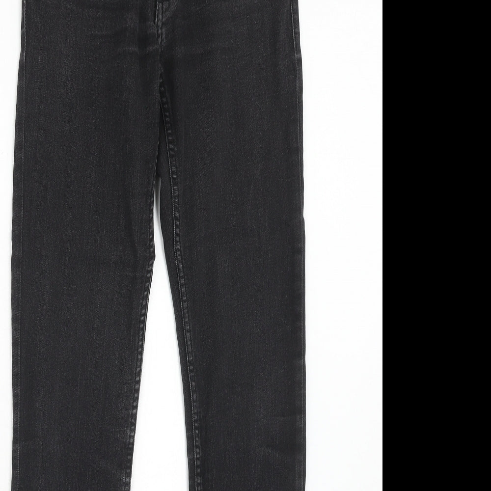 Preworn Womens Black Herringbone Cotton Skinny Jeans Size 27 in L32 in Regular Zip