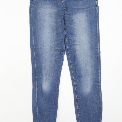 Denim&co Womens Blue Cotton Skinny Jeans Size 8 Regular Zip