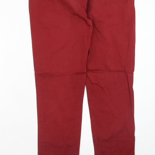 Montego Bay Club Womens Red Cotton Chino Trousers Size 10 Regular Zip