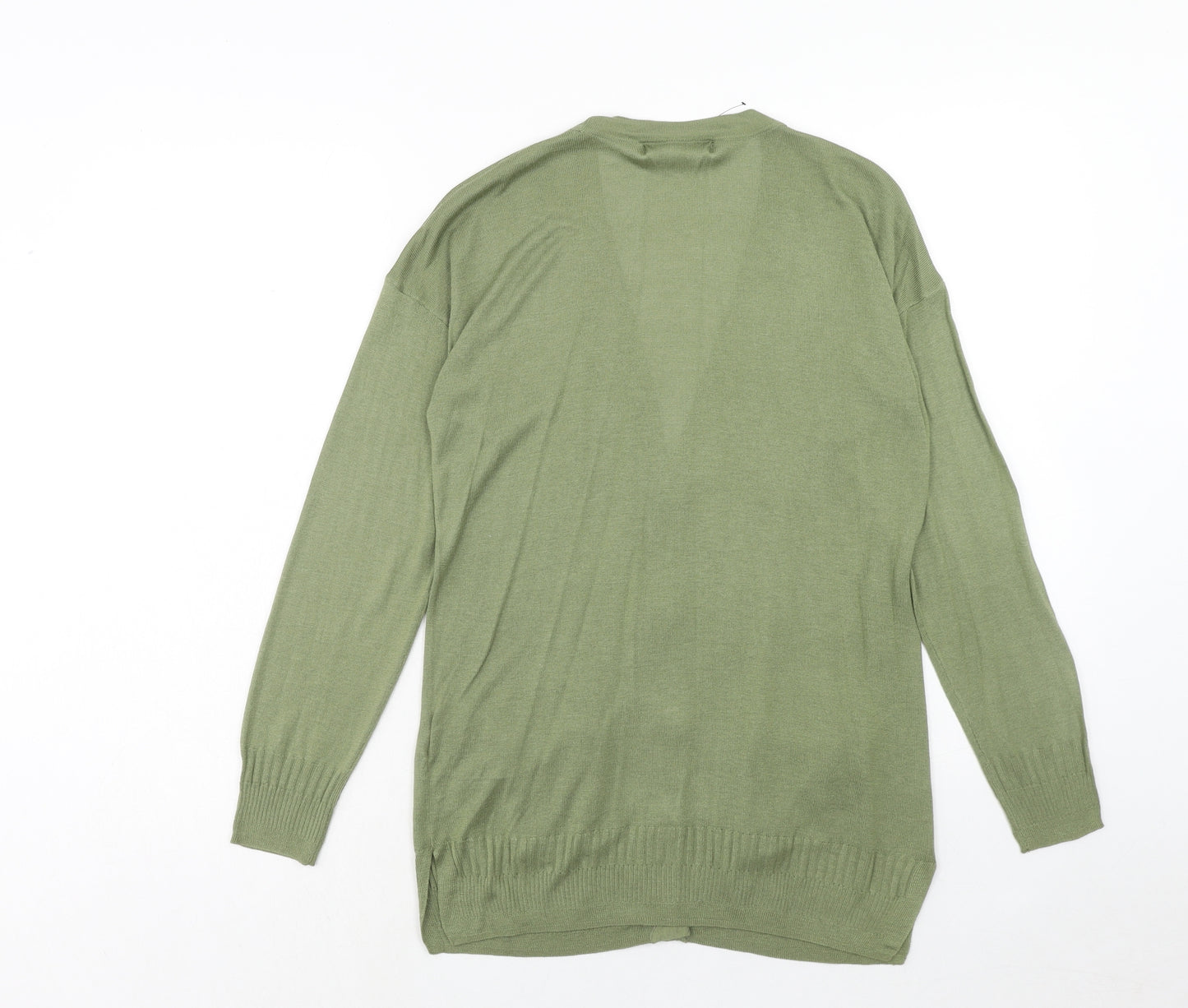 NEXT Womens Green V-Neck Viscose Cardigan Jumper Size 10