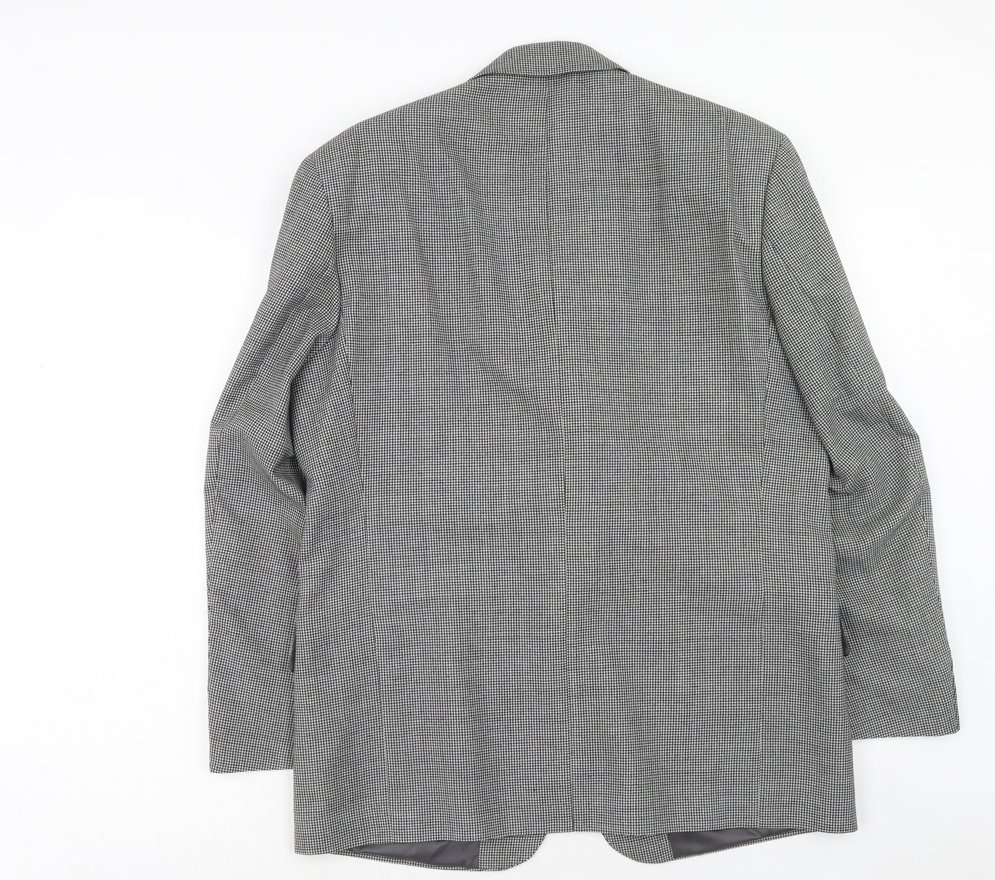 NEXT Mens Grey Geometric Polyester Jacket Blazer Size 40 Regular